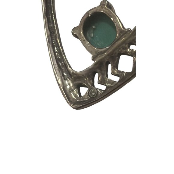 Sterling Silver Variscite Native Style Handmade Dangle Pierced Earrings - Picture 10 of 10